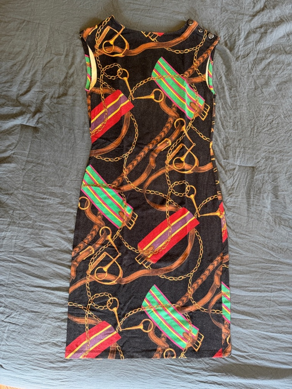 Lauren Ralph Lauren Sleeveless Chain & Bridle Print Bodycon Dress